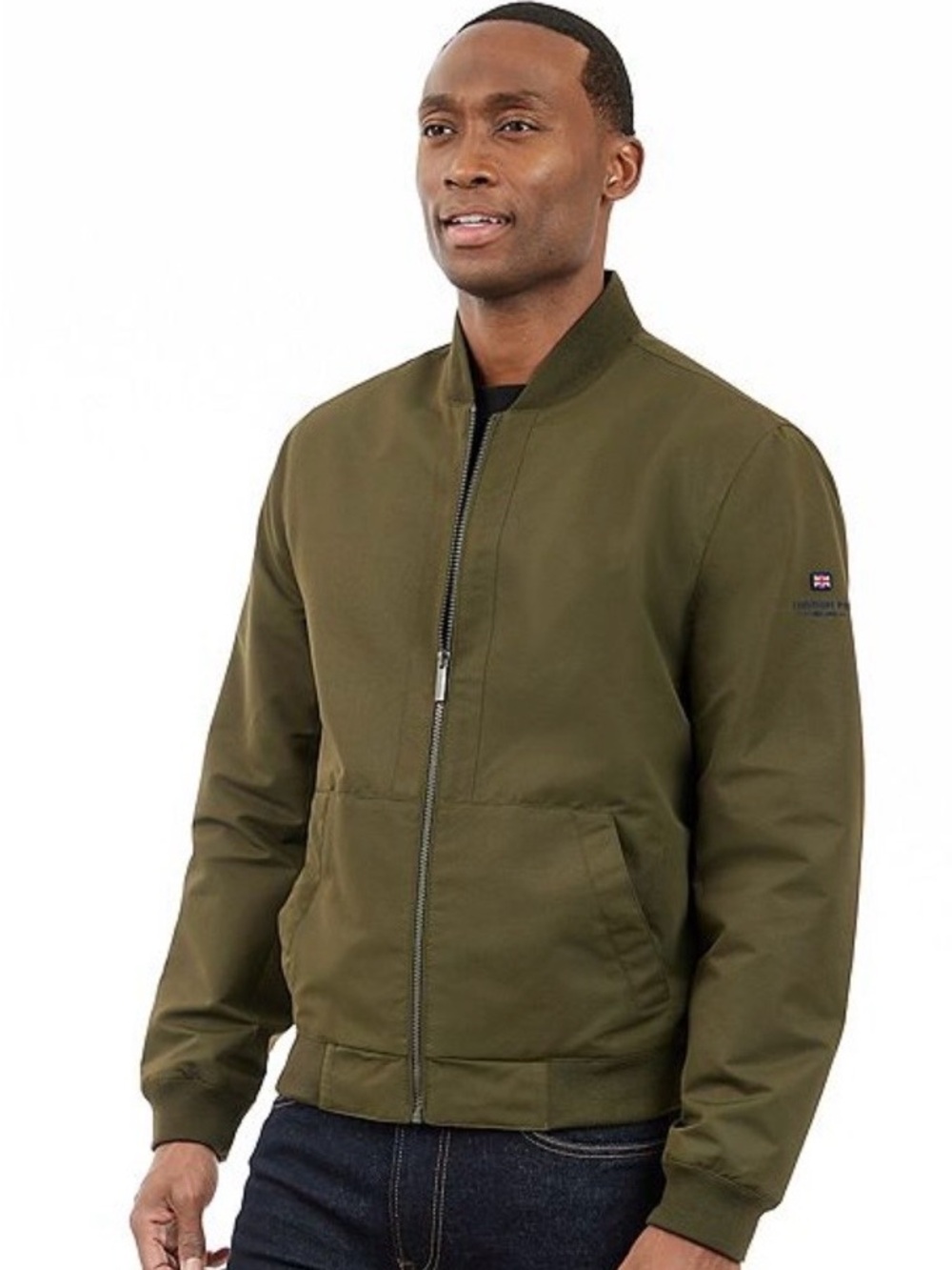 London Fog Men's Olive Green Bomber Jacket NWT Size Small Full Zip Lined